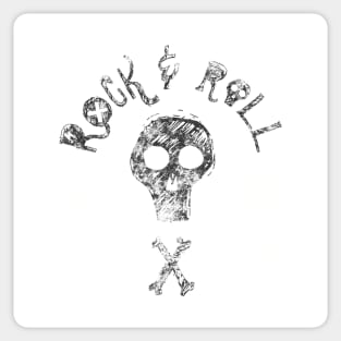 Rock & Roll Skull & Crossbones Dark Sticker